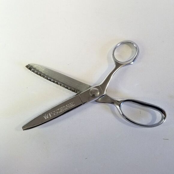 Vintage Wiss Chrome Zig Zag Pinking Sheers Sewing Scissors - Picture 1 of 8